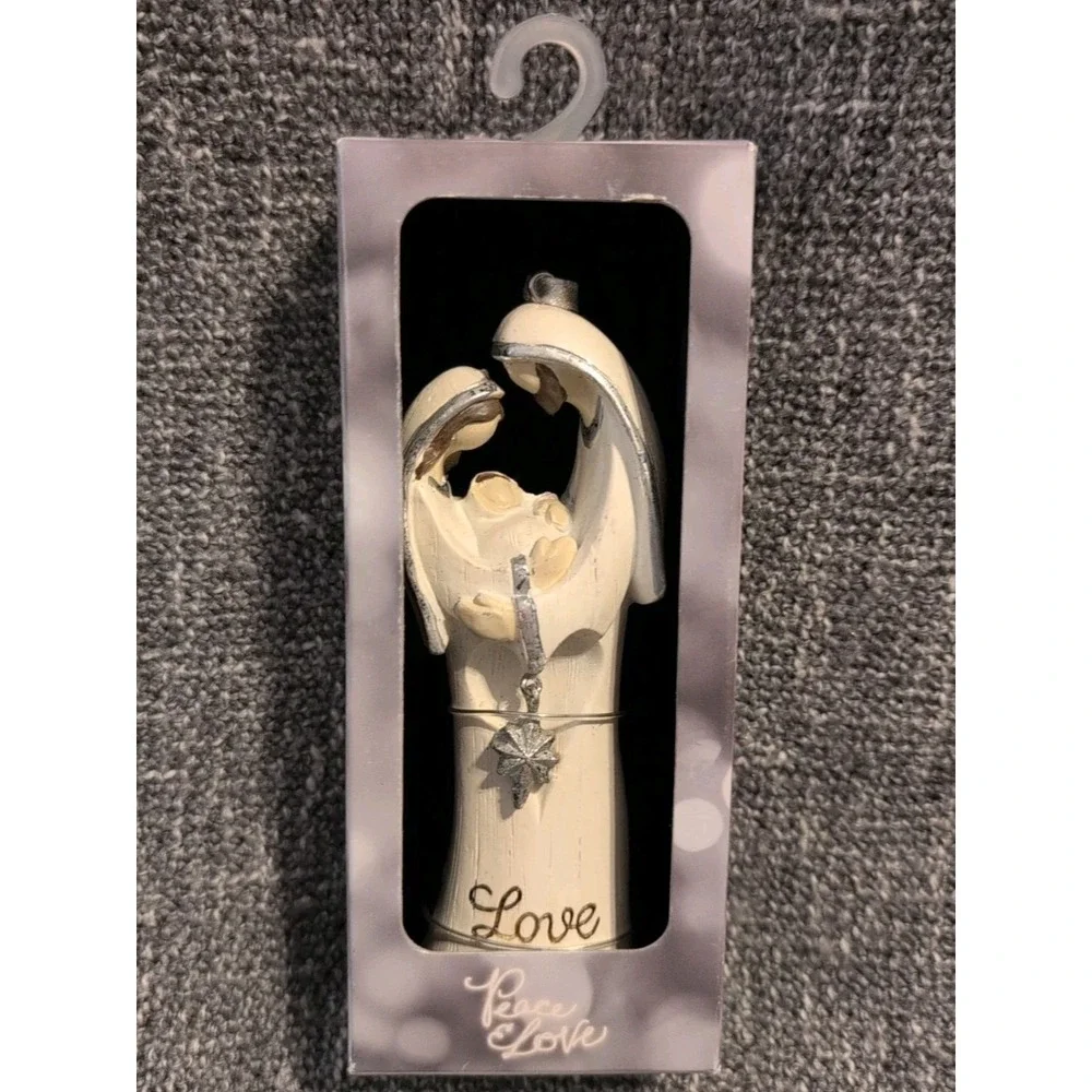 St Nicholas Square Angel Peace Love Christmas Ornament Holy Family 4.5